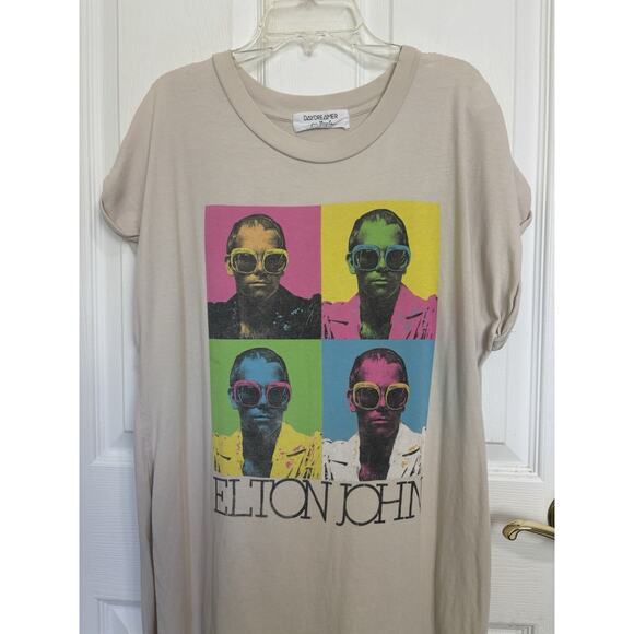 Daydreamer for Free People Elton John High Low Tee Oversize Small Tunic - Picture 3 of 7